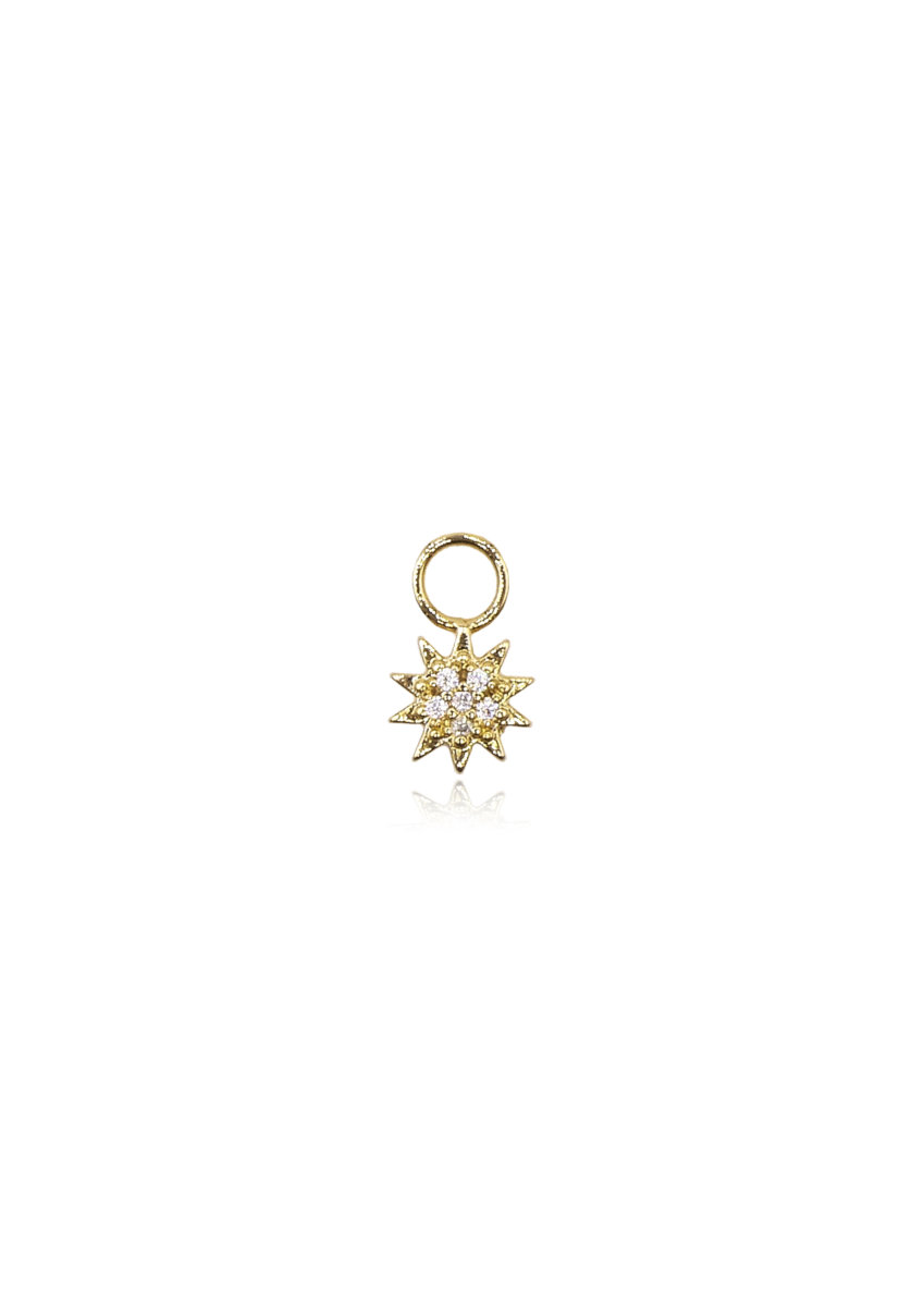 Caurel Boucles d’oreilles pendentif soleil blanc